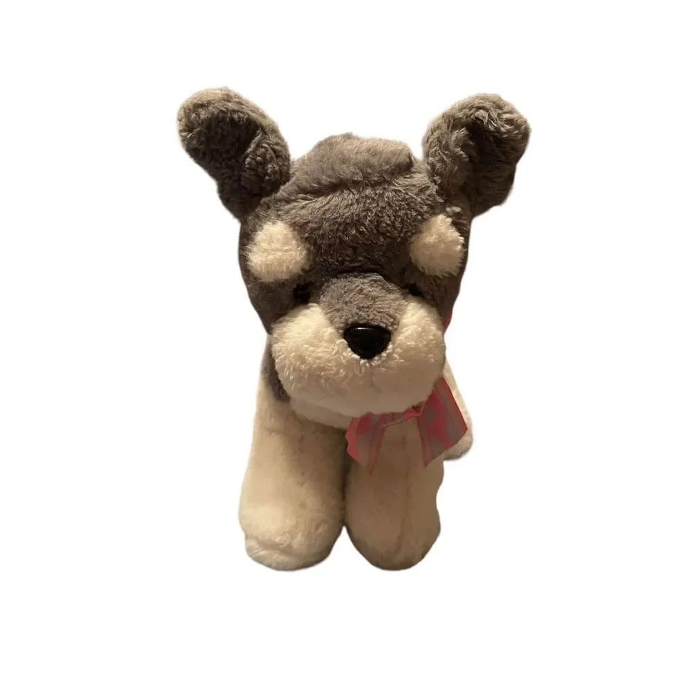 Hug Fun Gray White Dog Schnauzer Puppy Love Plush Stuffed Animal Toy